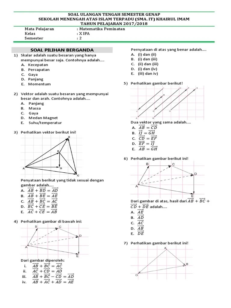 Soal Matematika Peminatan Kelas X Sma | PDF