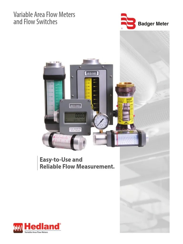 Hedland Variable Area Flow Meters and Flow Switches Brochure Vambr