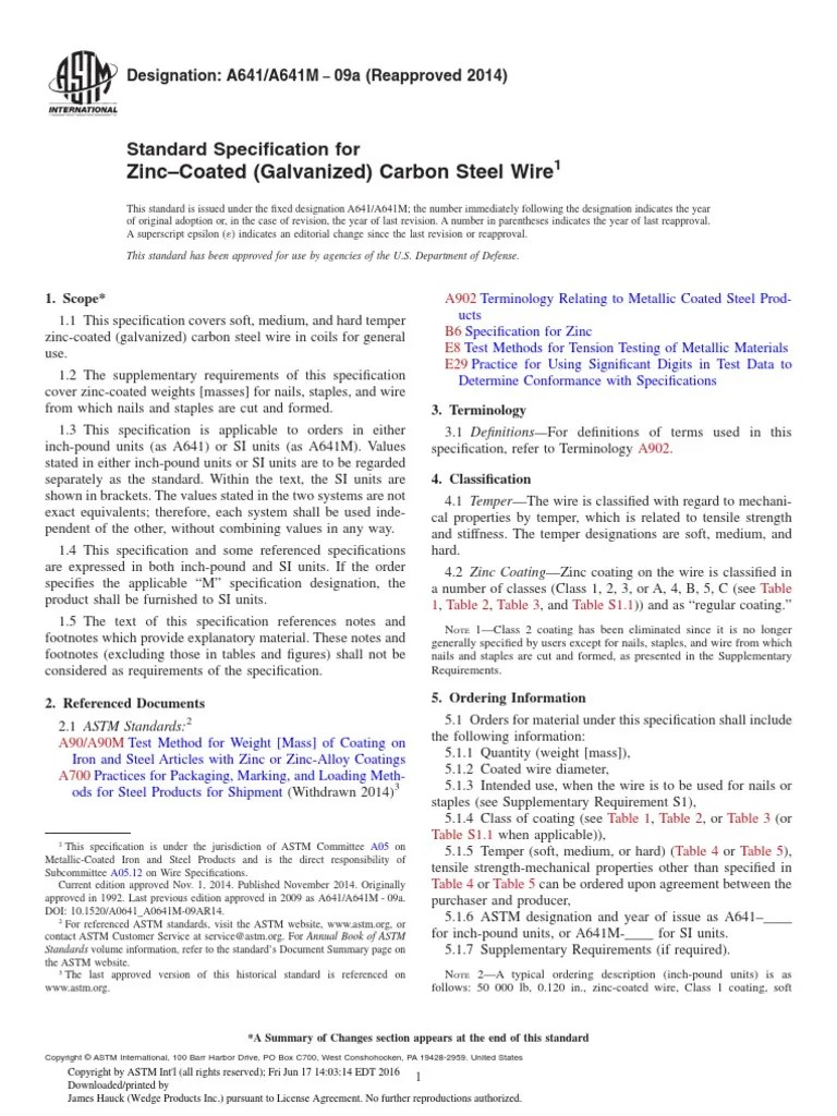 ASTM A641 PDF