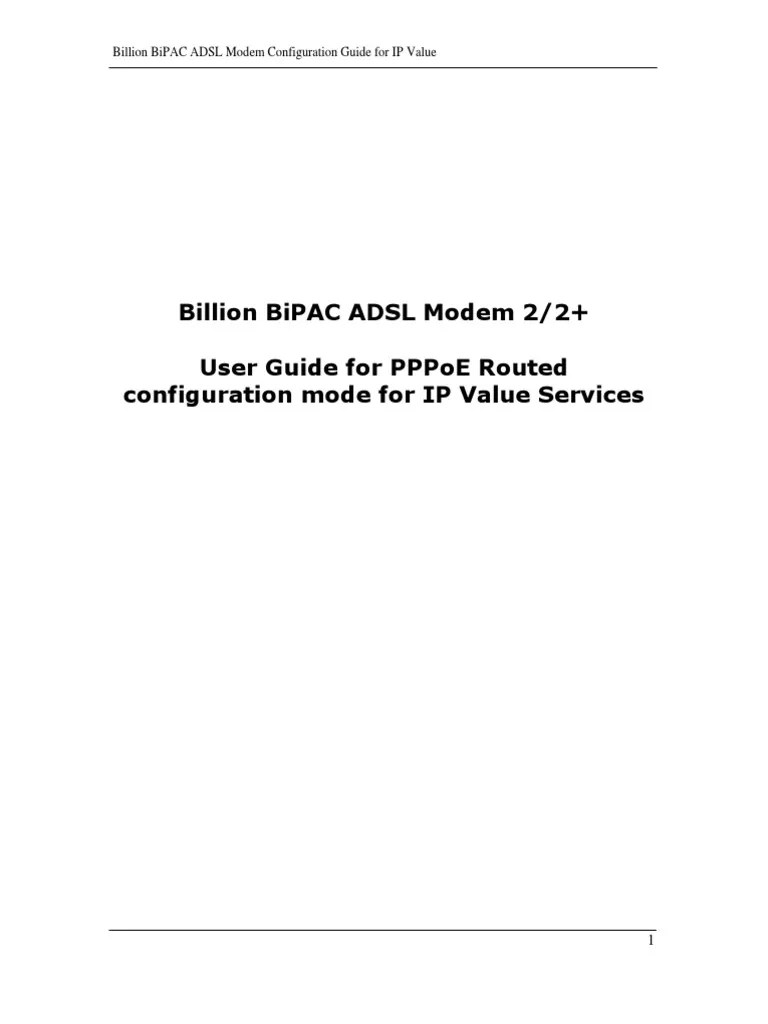 Billion BiPAC 5112S ADSL Modem 2 User Guide (v2) PDF Ip Address