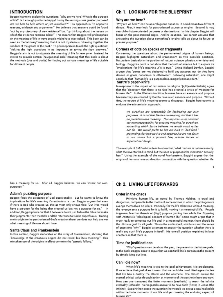 Book Summary Free Will Meaning Of Life