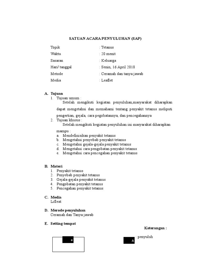 Satuan Acara Penyuluhan Tetanus | PDF