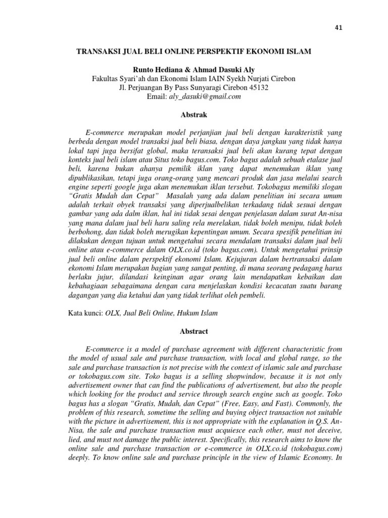 Hukum Jual Beli Online Menurut 4 Madzhab Pdf Cara Mengajarku