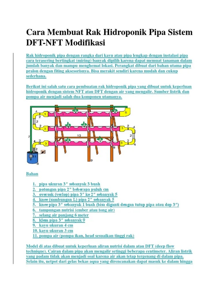 Cara Membuat Rak Hidroponik Pipa Sistem DFT | PDF