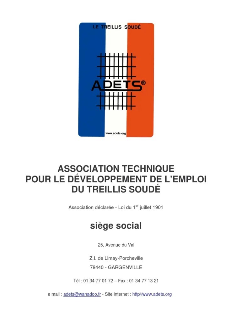 ADETS treillis soudé Béton armé Soudage