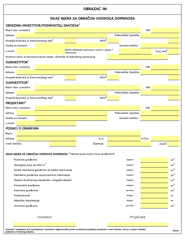 Obrazac Im 0 PDF PDF