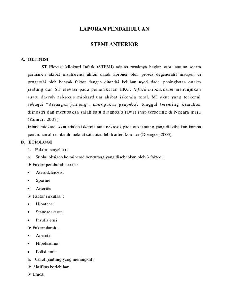 Laporan Pendahuluan Stemi Anterior