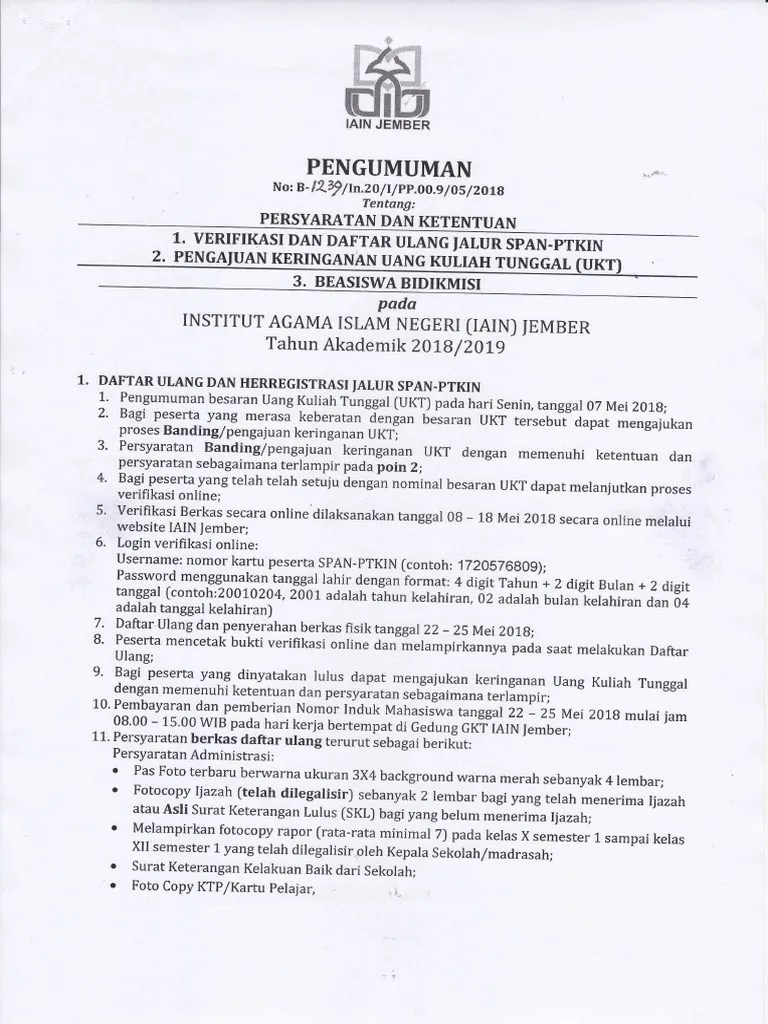 Verifikasi Iain Jember Ruang Belajar