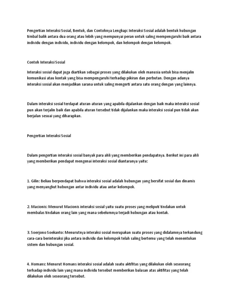 Pengertian Interaksi | PDF
