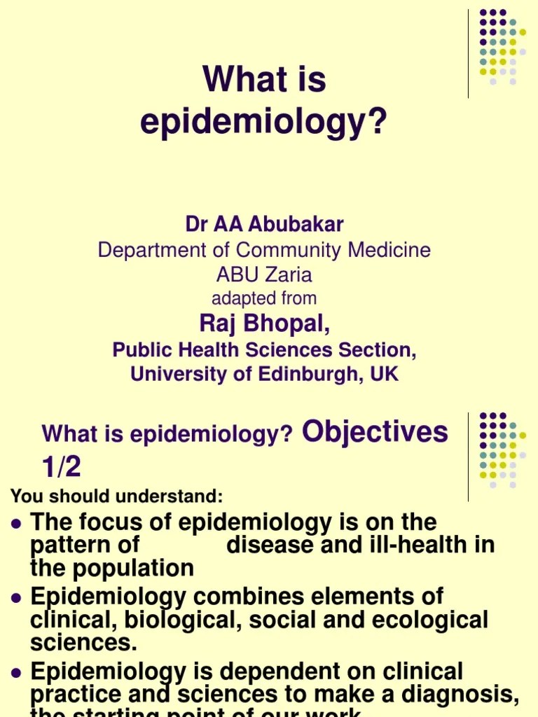 What Is Epidemiology PDF Epidemiology Science
