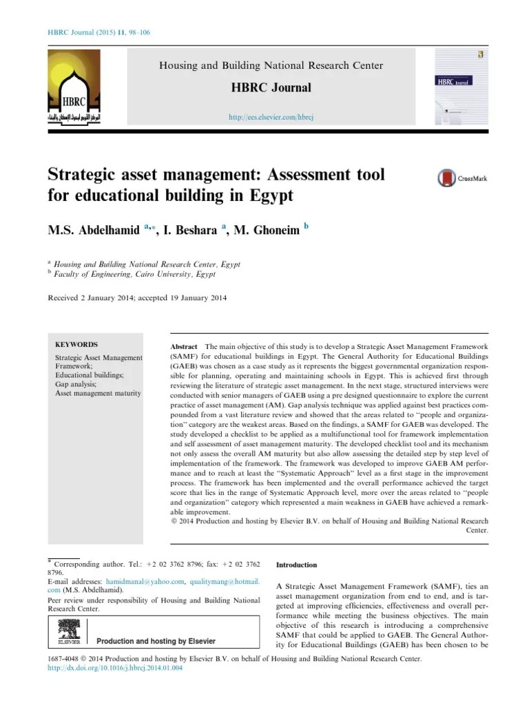 Strategic Asset Management Assessment Tool For Educational B 2015 HBRC