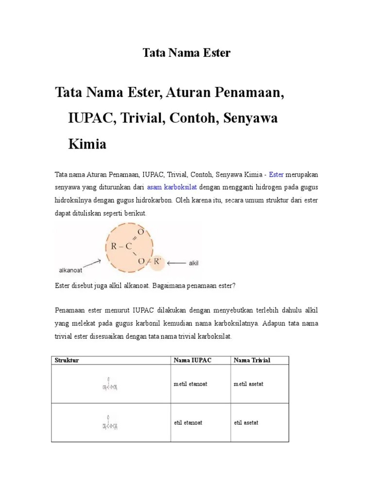 Tata Nama Ester