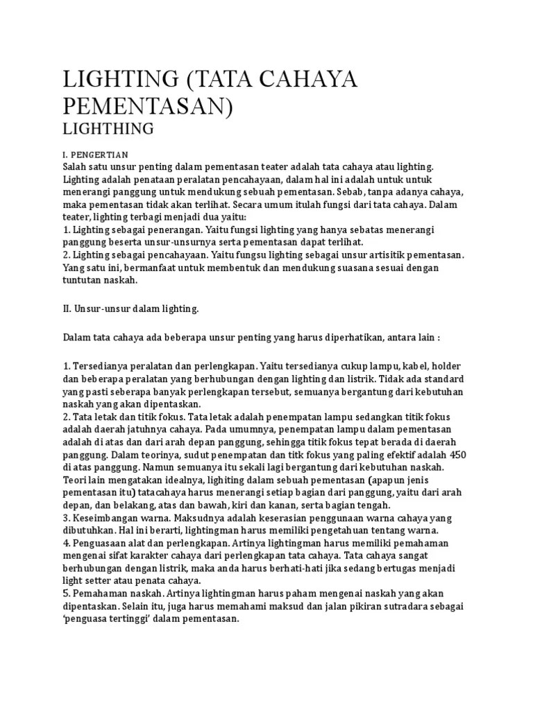 Jenis Lampu Panggung Teater Fix