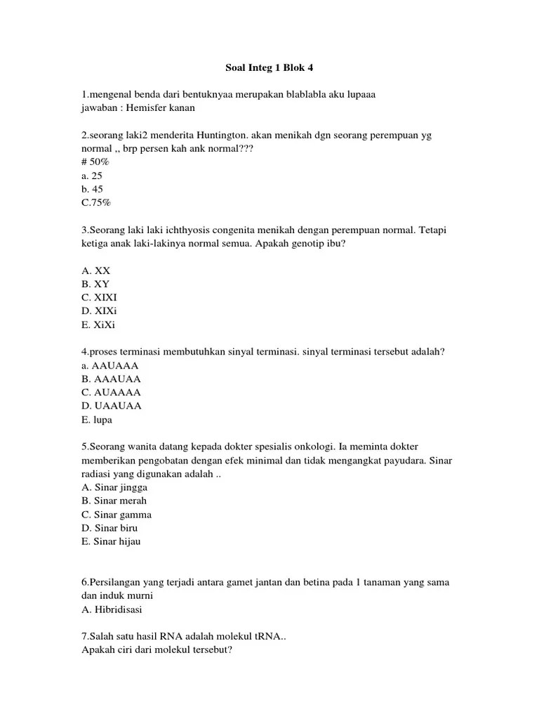 SOAL INTEG B4 Integ 1 | PDF