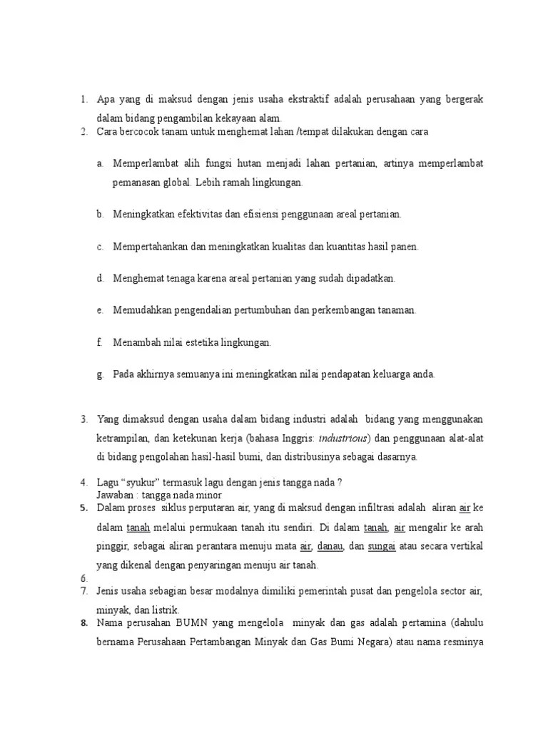 Apa Yang Di Maksud Dengan Jenis Usaha Ekstraktif Adalah Perusahaan Yang  Bergerak Dalam Bidang Pengambilan Kekayaan Alam | PDF