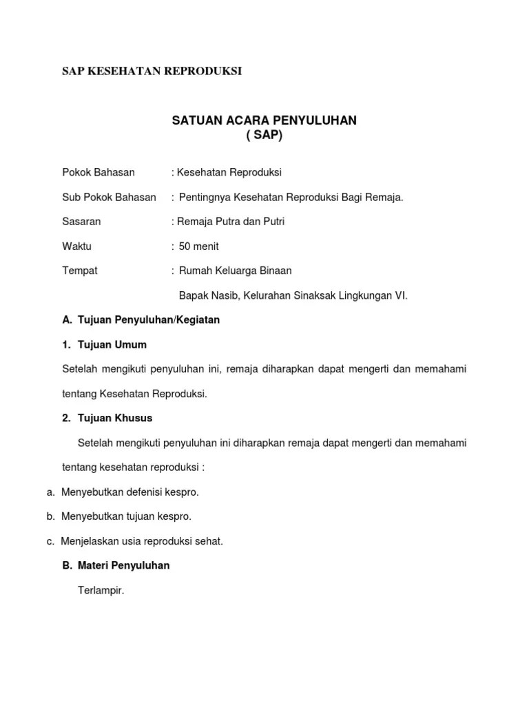 Sap Kesehatan Reproduksi