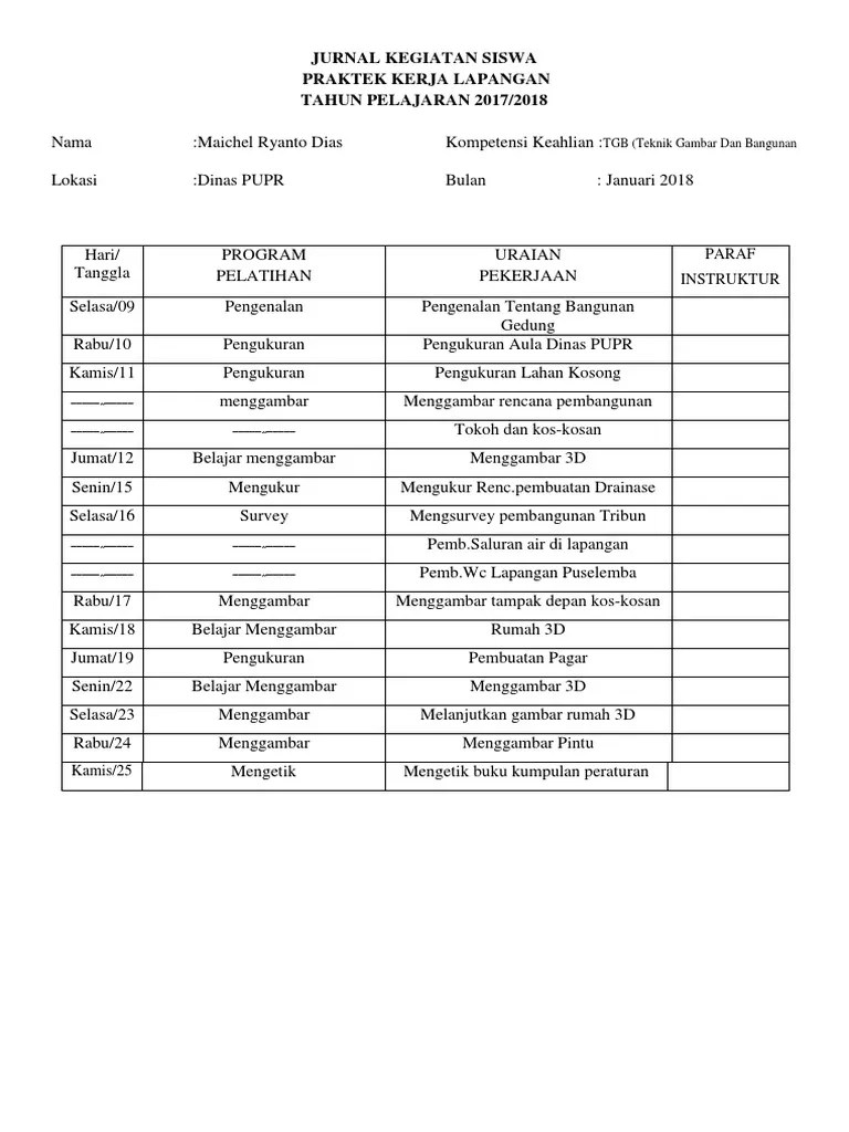 JURNAL KEGIATAN SISWA