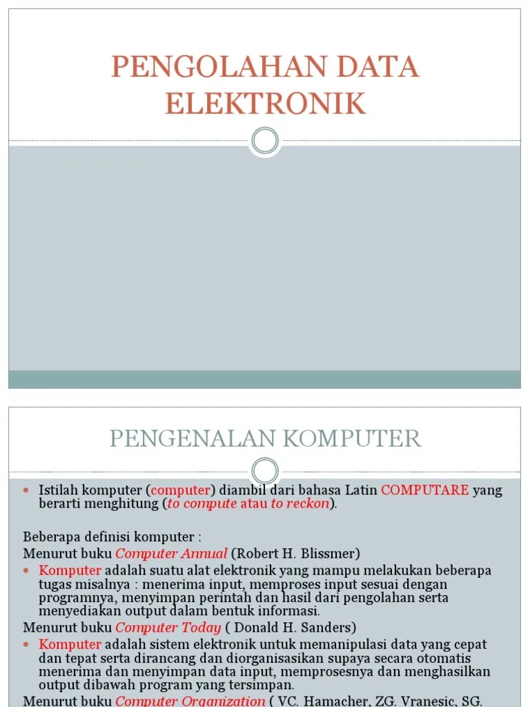 Pengolahan Data Elektronik