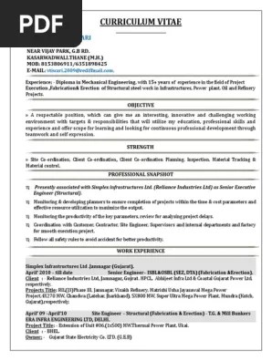 Curriculum Vitae - 05.2018 | Pdf | Engineering