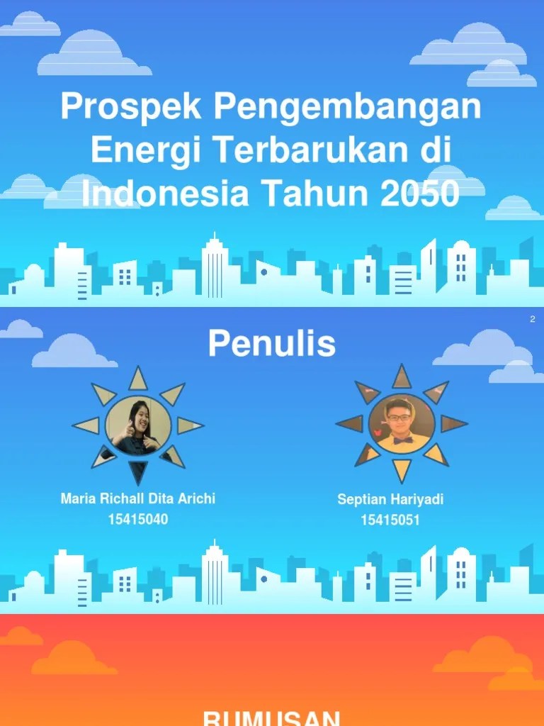 Prospek Pengembangan Energi Terbarukan Di Indonesia Tahun 2050