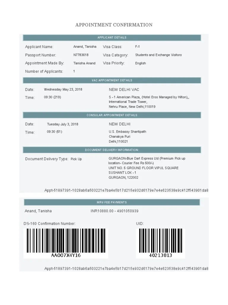 Appointment Confirmation Travel Visa Usb Flash Drive Free 30day