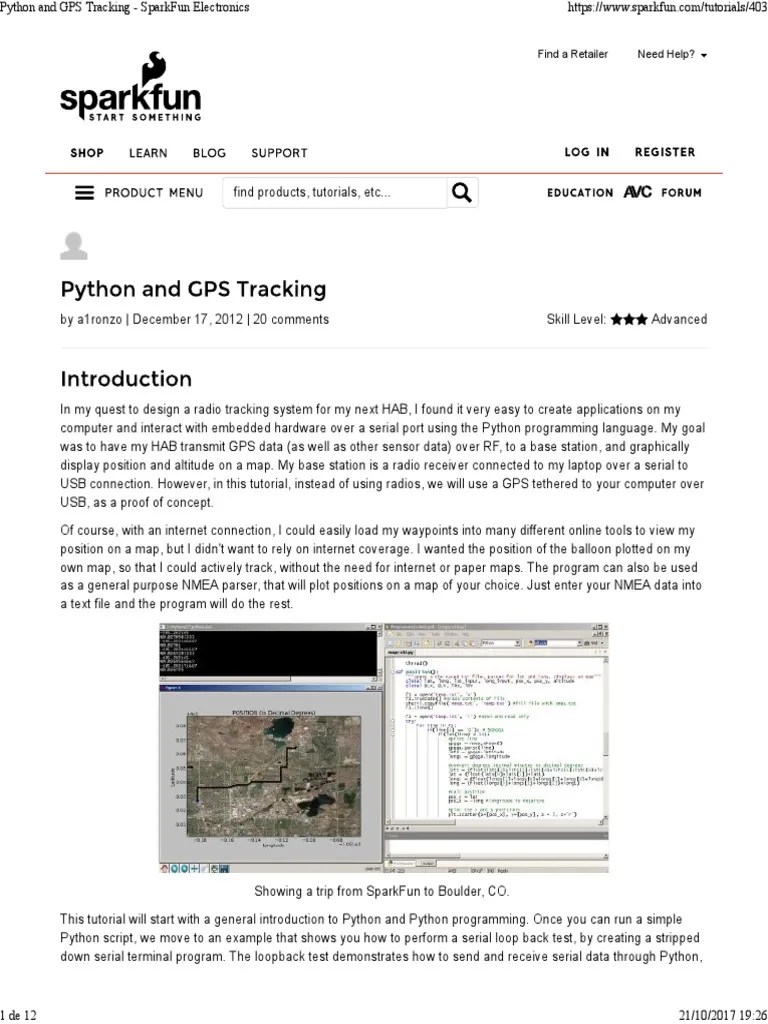 Python and GPS Tracking PDF Python (Programming Language) Global