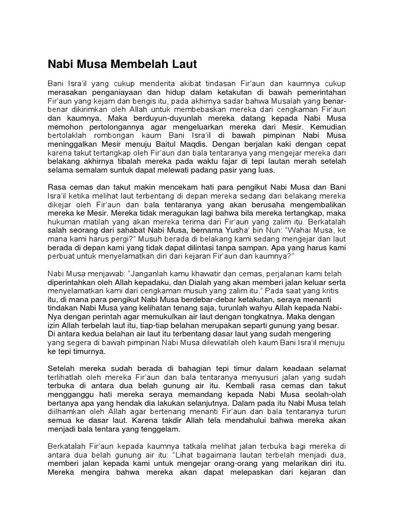 Nabi Musa Membelah Laut | PDF