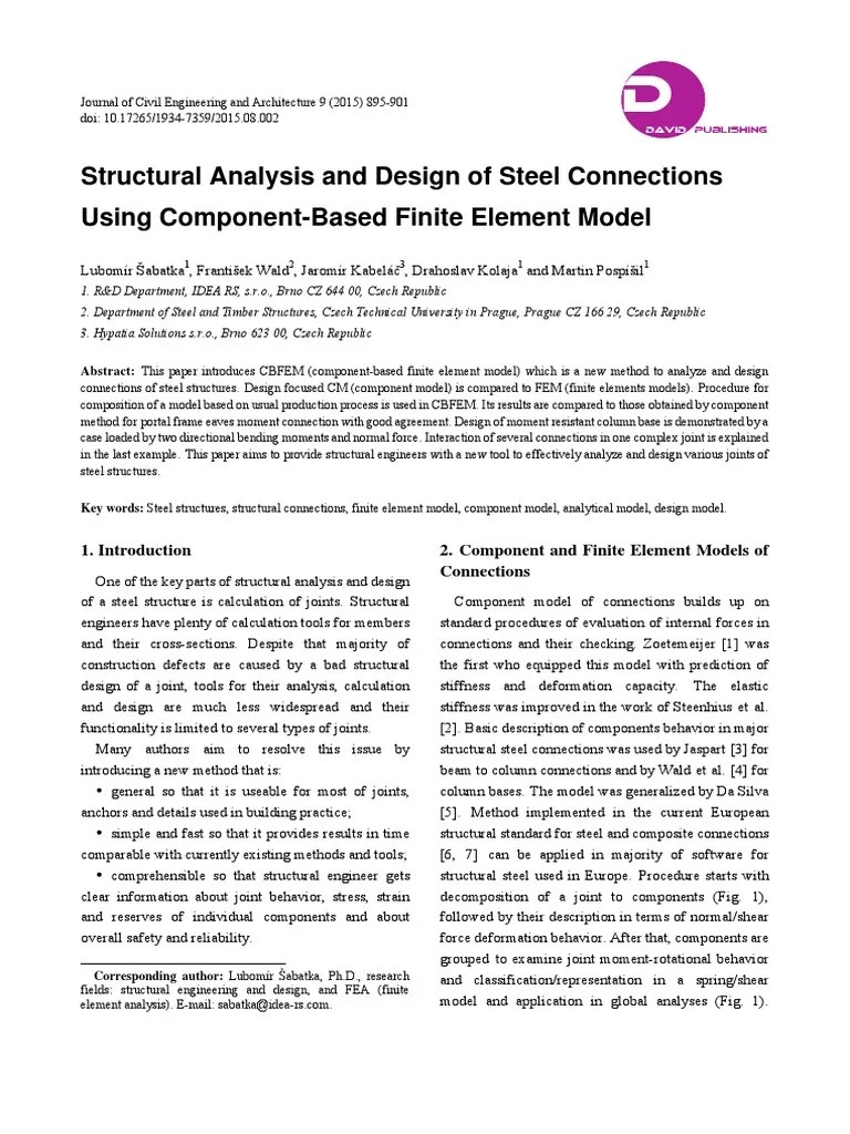 Structural Analysis and Design of Steel Connections | PDF | Bending