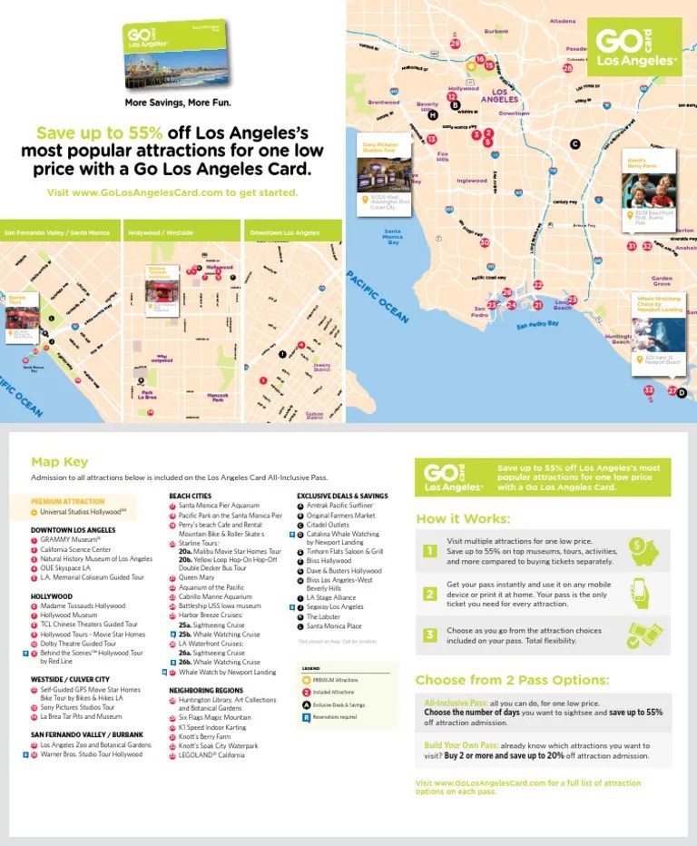 Los Angeles Attractions Map Los Angeles Attractions Map | Pdf