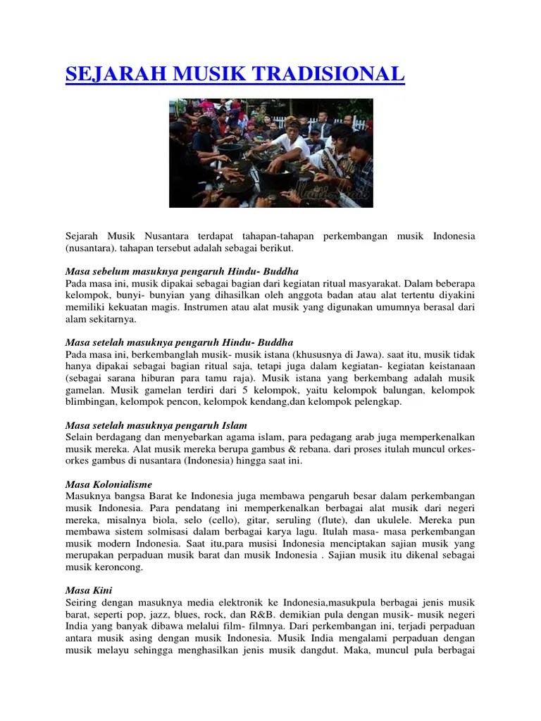 Sejarah Musik Tradisional | PDF