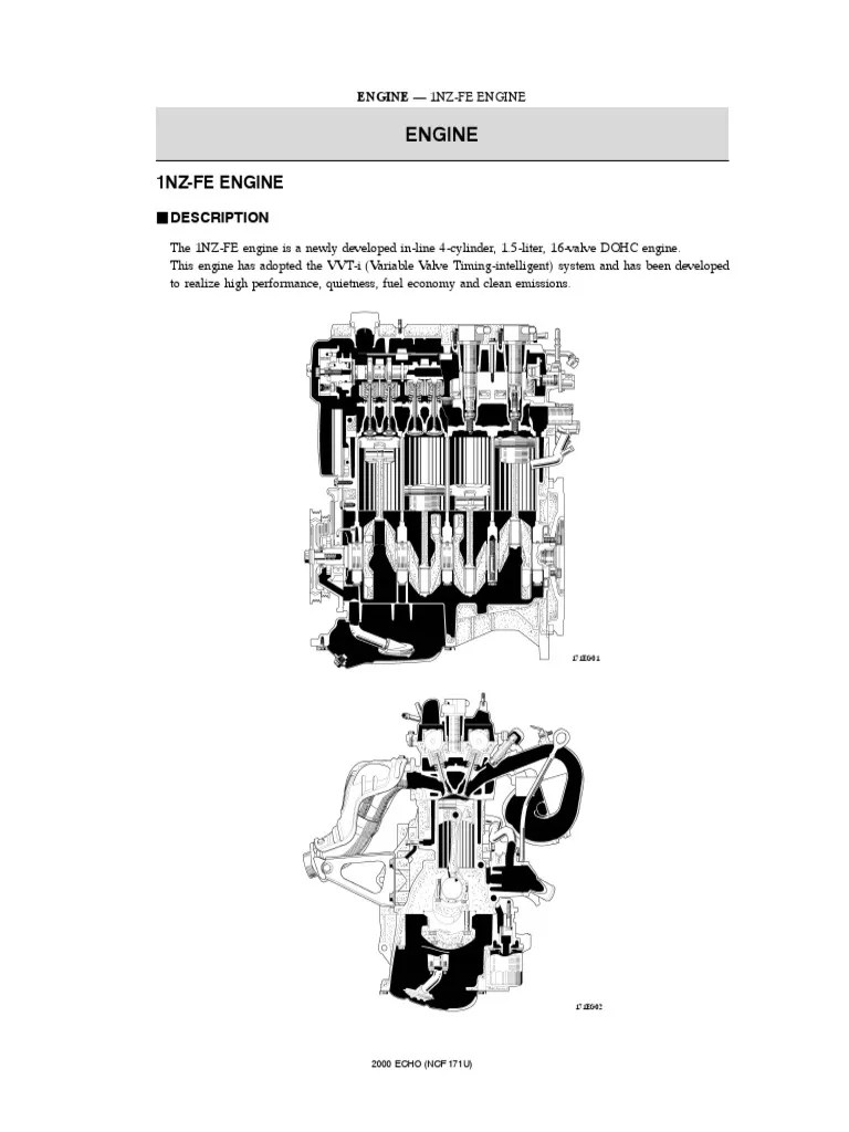 1NZ-FE Engine Description PDF | PDF | Piston | Engines