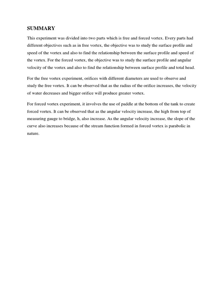 Free and Forced Vortex PDF Vortices Mechanical Engineering