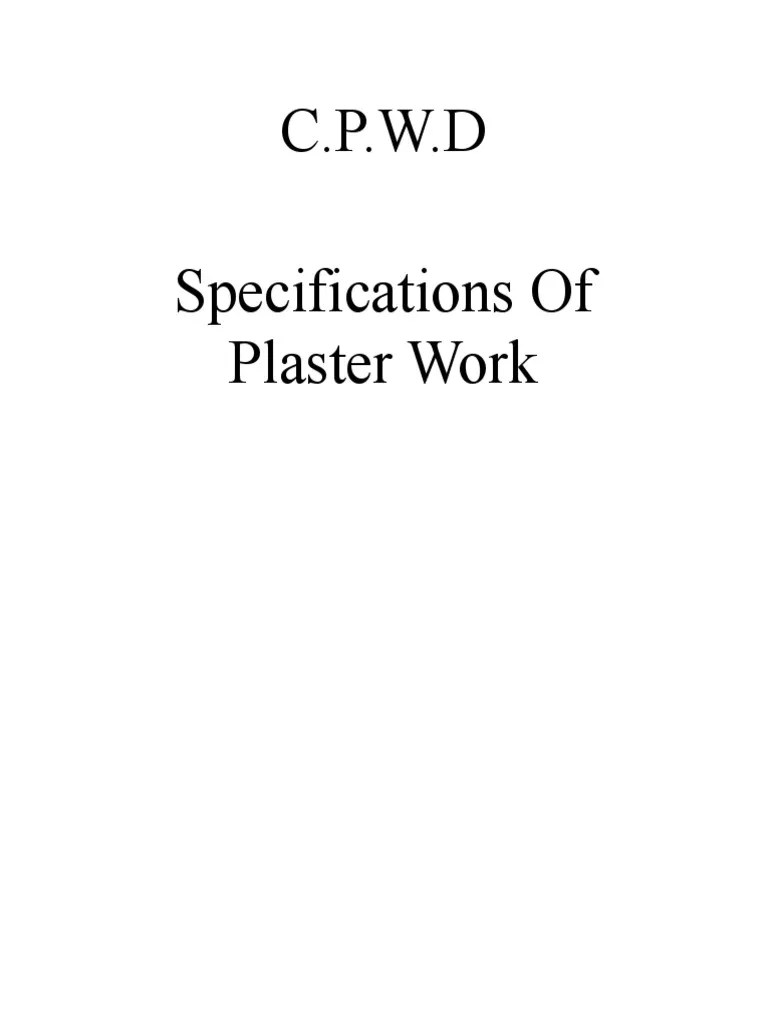 Specifications for Plaster Work A Comprehensive Guide to Materials
