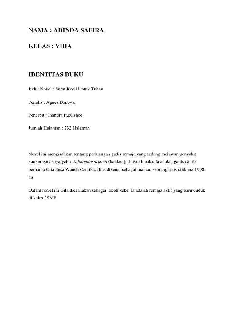 Unsur Intrinsik Surat Kecil Untuk Tuhan – Dengan