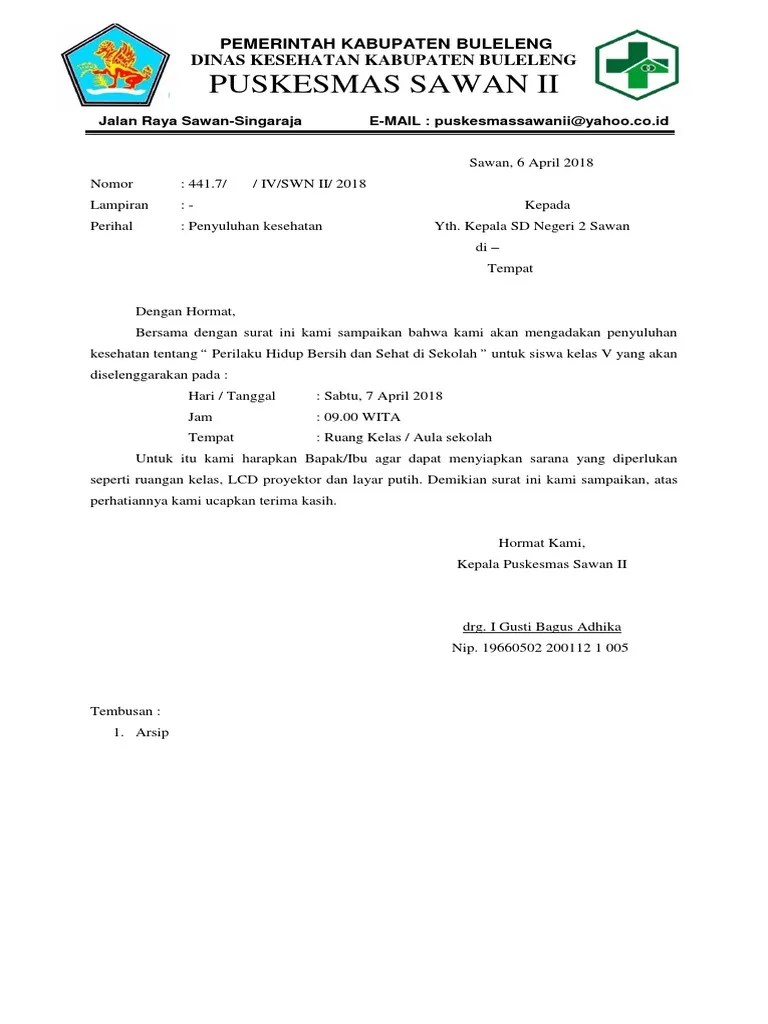 Surat Undangan Penyuluhan Sekolah | PDF