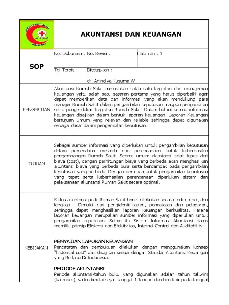 Sop Akuntansi Rsi | PDF