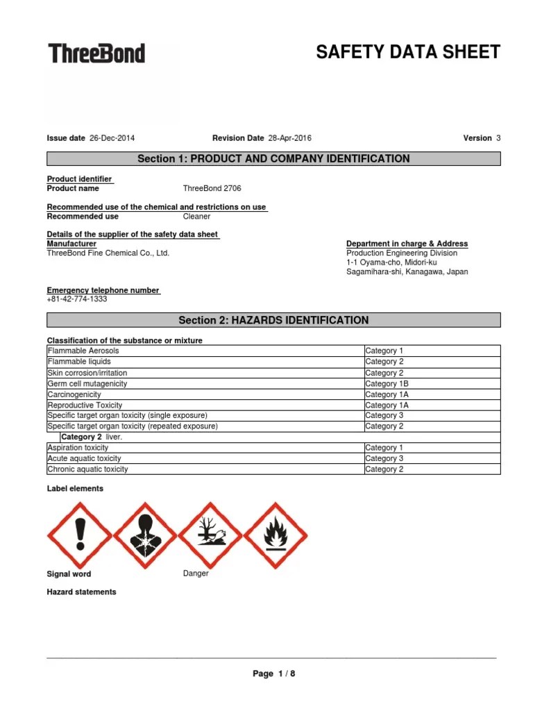 Safety Data Sheet Section 1 Product and Company Identification PDF