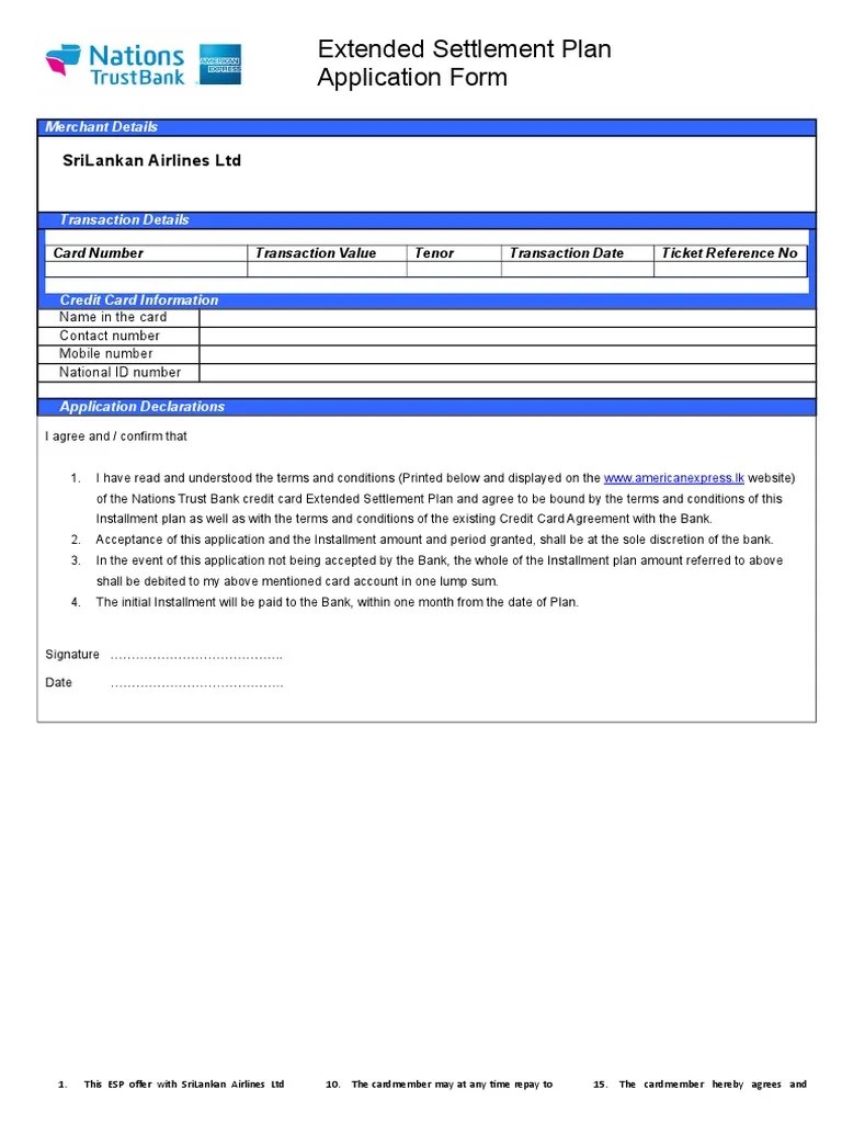 Extended Settlement Plan PDF Overdraft Banks