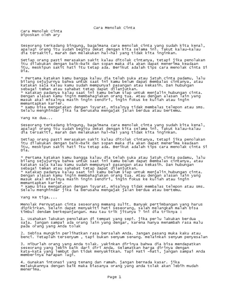 Cara Menolak Cinta | PDF