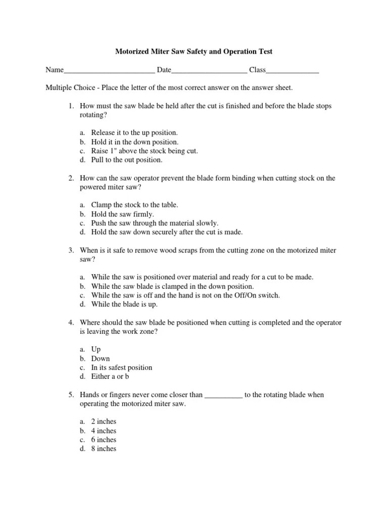 Miter Saw Safety Test Updated | PDF | Crafts | Cutting Tools