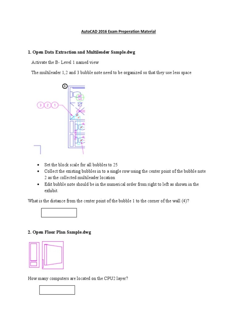 AutoCAD 2016 Exam Questions PDF Auto Cad Angle