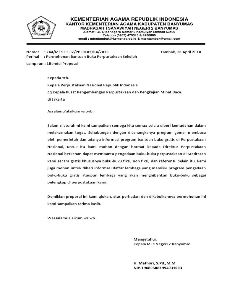 Tujuan dari pembuatan proposal ini adalah : 17 Contoh Surat Permohonan Bantuan Buku Untuk Perpustakaan