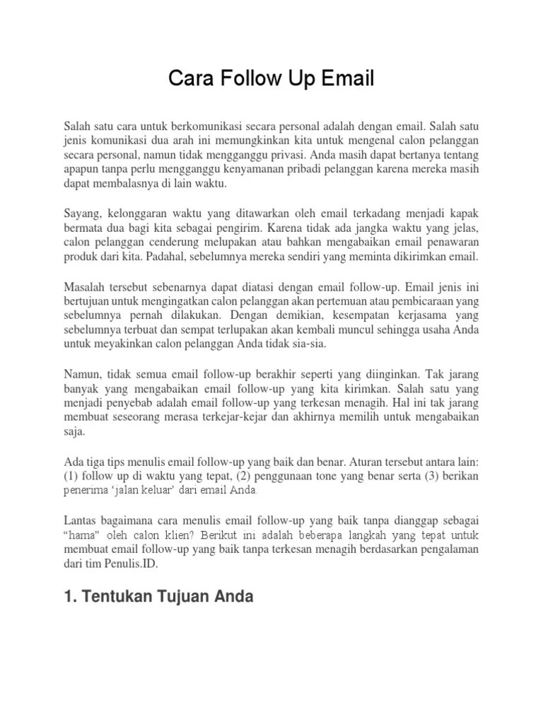 Cara Follow Up Email | PDF
