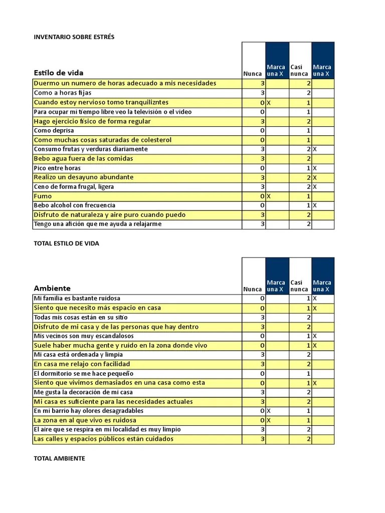 Copia de testdeestres.xls Estrés (biología) Autosuperación