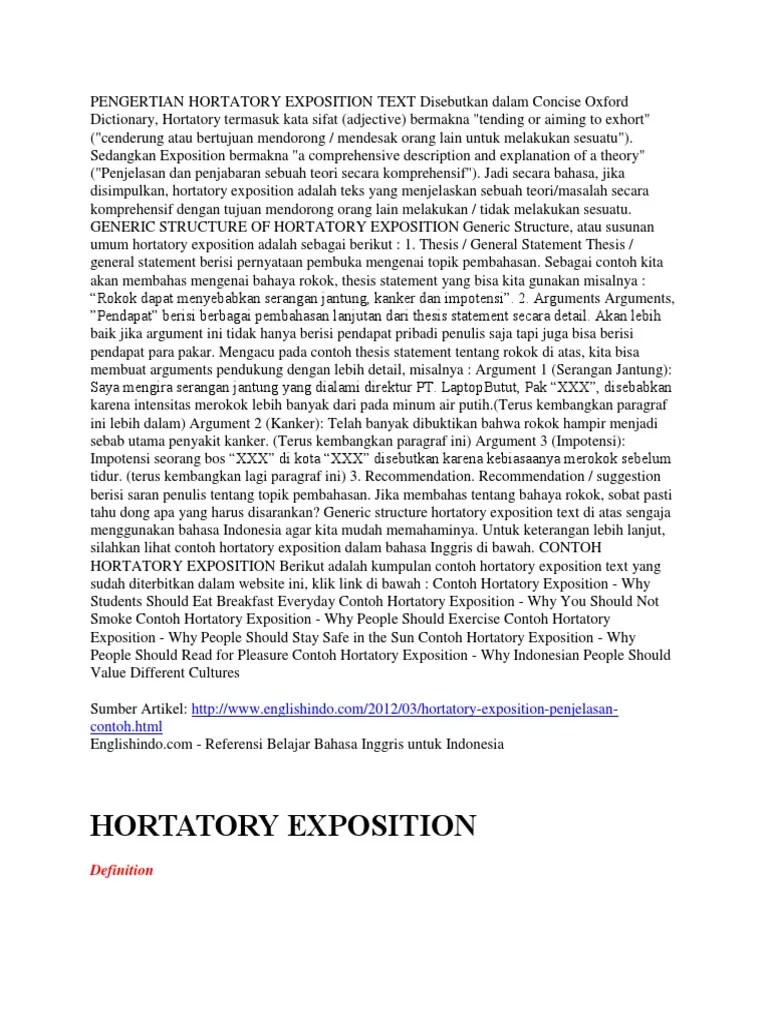 Contoh Teks Hortatory Exposition Tentang Lingkungan - Berbagai Teks Penting