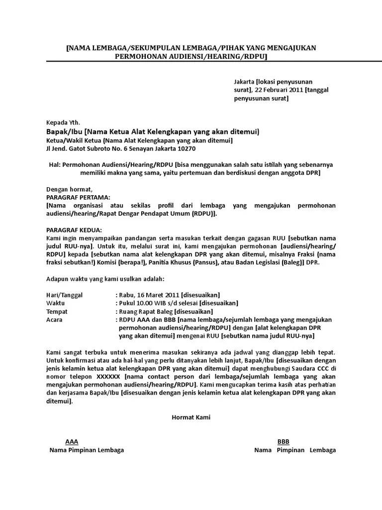 Comtoh Surat Sewa Dewan
