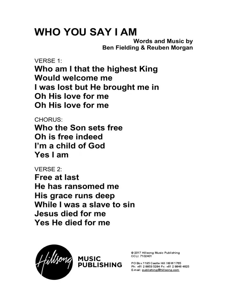 Who You Say I Am Lyrics