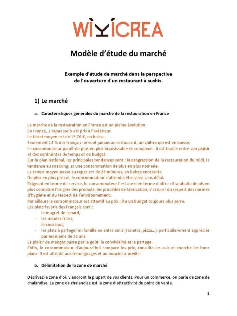 etude de marché exemple word étude de marché pdf Succesuser