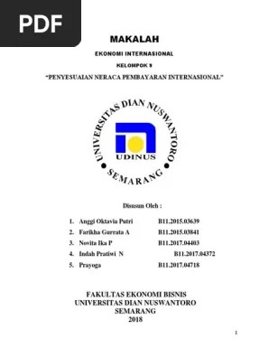 Penyesuaian Neraca Pembayaran Internasional | PDF