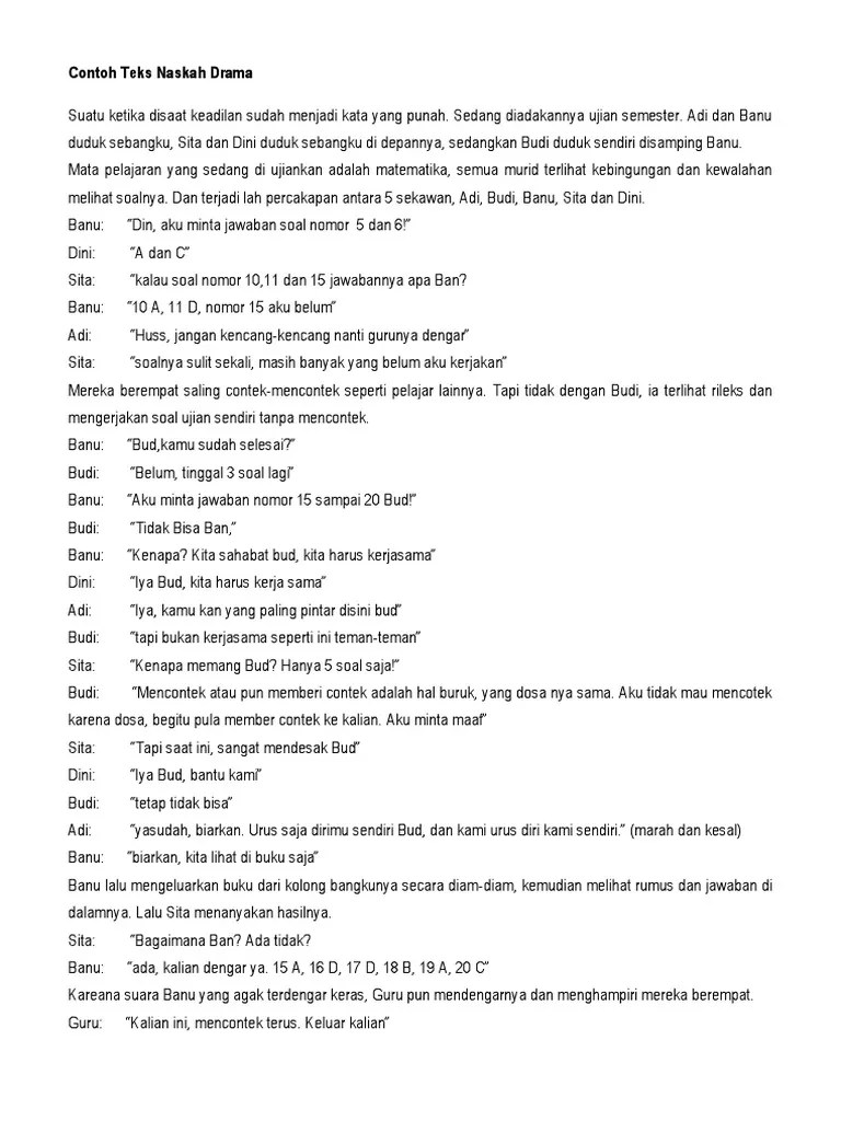 Contoh Teks Naskah Drama | PDF